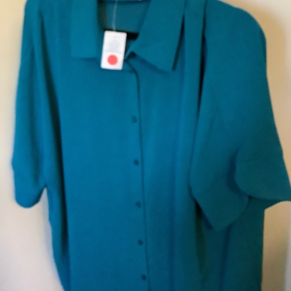 Timing Tops - Timing Teal Button-Down Blouse